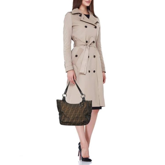 Authentic Fendi Tobacco Zucca Chef Moro Canvas And Leather Tote Bag - Picture 3 of 13